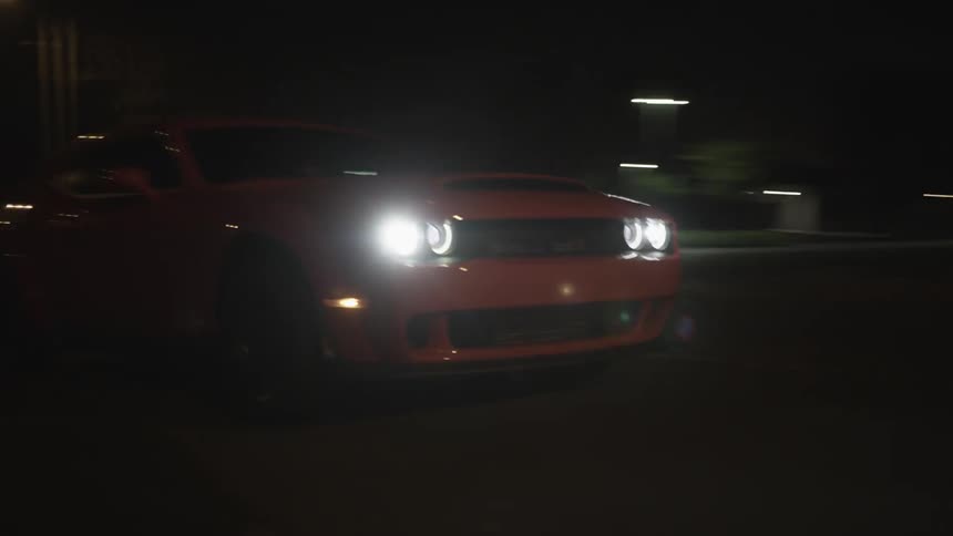 Muscle Car Driving At Night