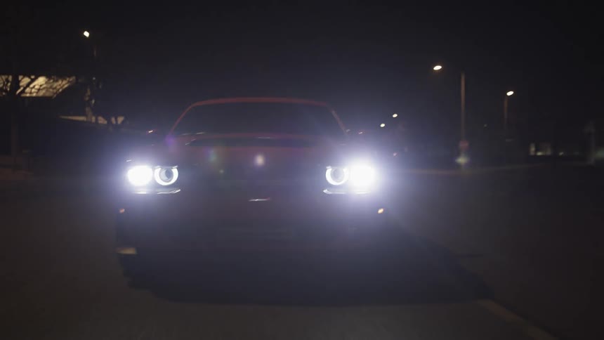 Muscle Car Driving At Night