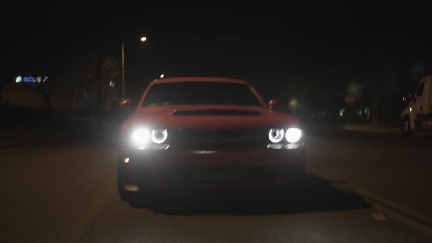 Muscle Car Driving At Night