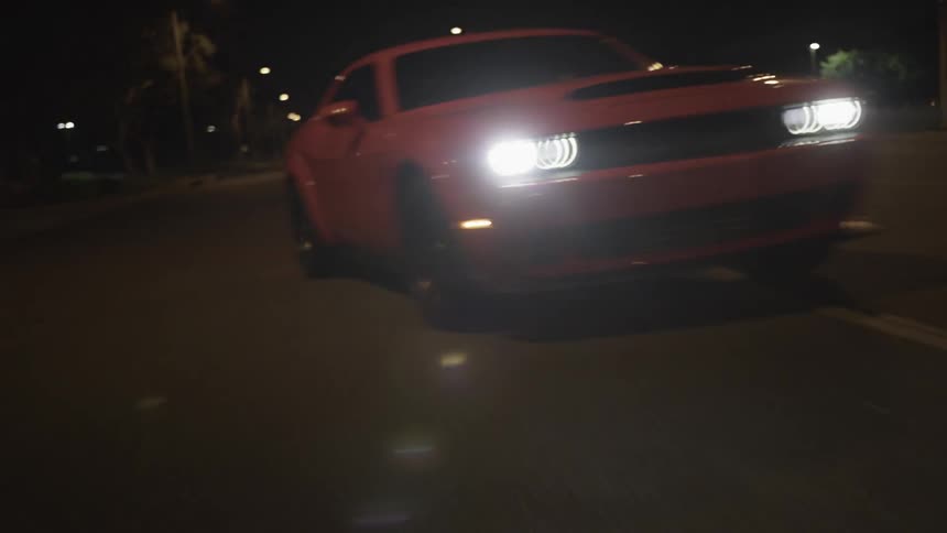 Muscle Car Driving At Night