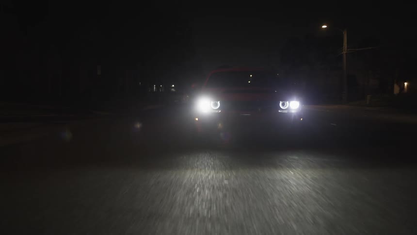 Muscle Car Driving At Night