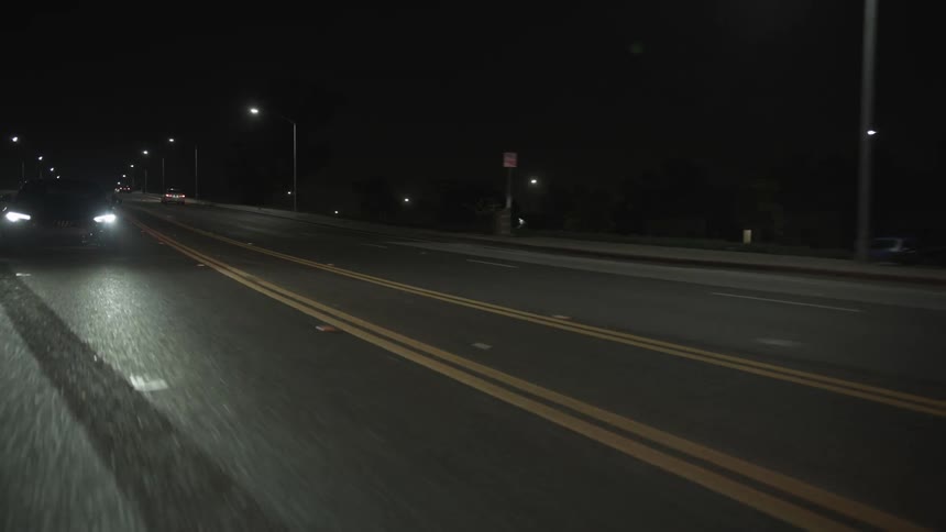 Muscle Car Driving At Night