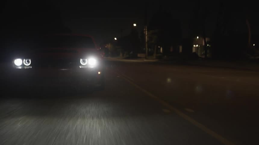 Muscle Car Driving At Night