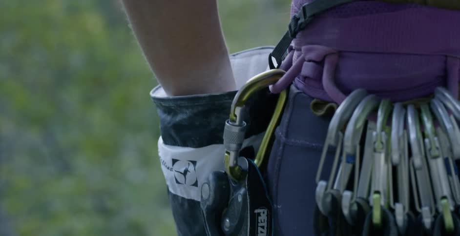 Woman Rock Climbing In Nature
