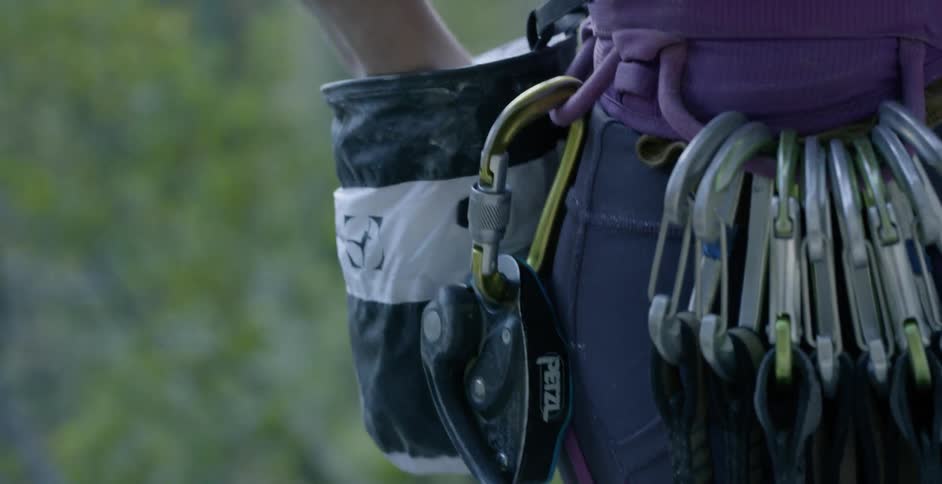 Woman Rock Climbing In Nature