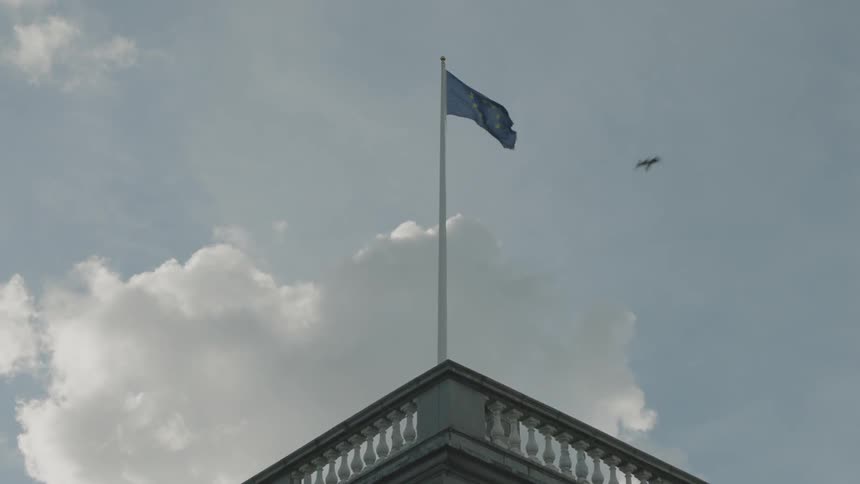European union flag waving in the wind