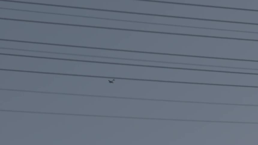 A plane flying overhead