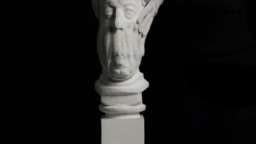 A statue being distorted