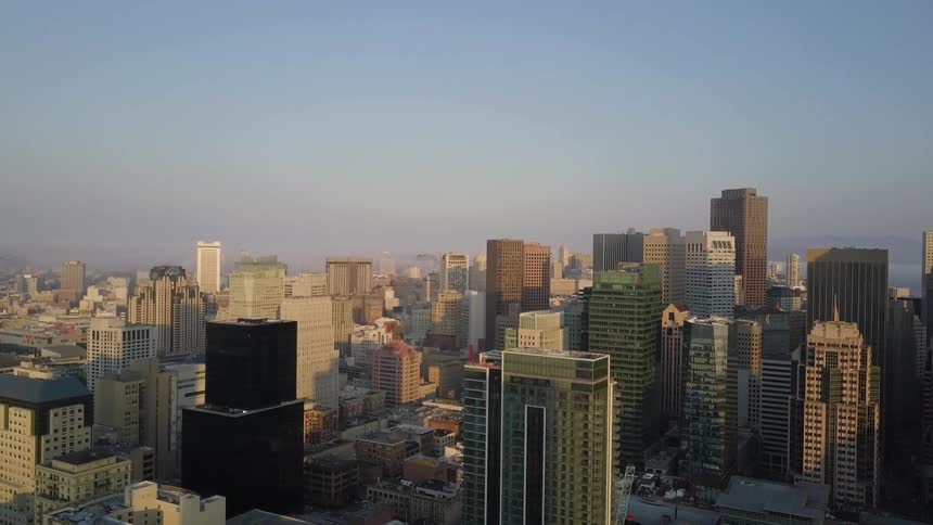 Buildings stand tall in the city