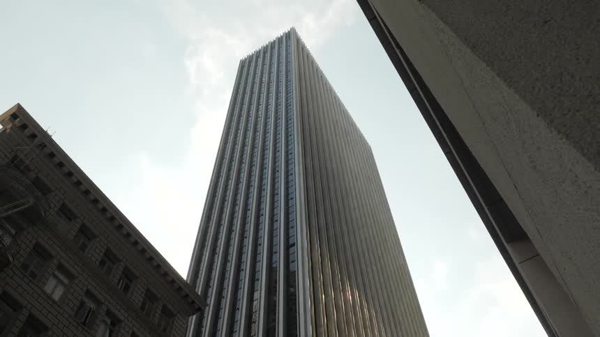 A city skyline of buildings