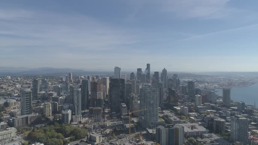 The city is full of tall skyscrapers