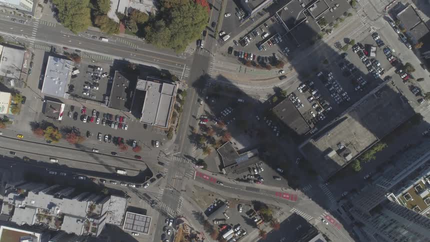Aerial view of city streets