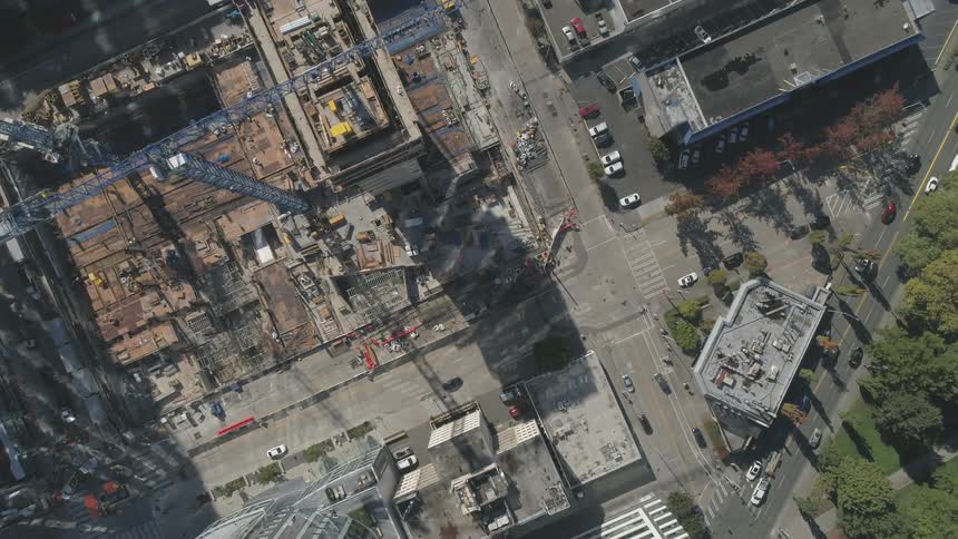 City blocks and streets from above
