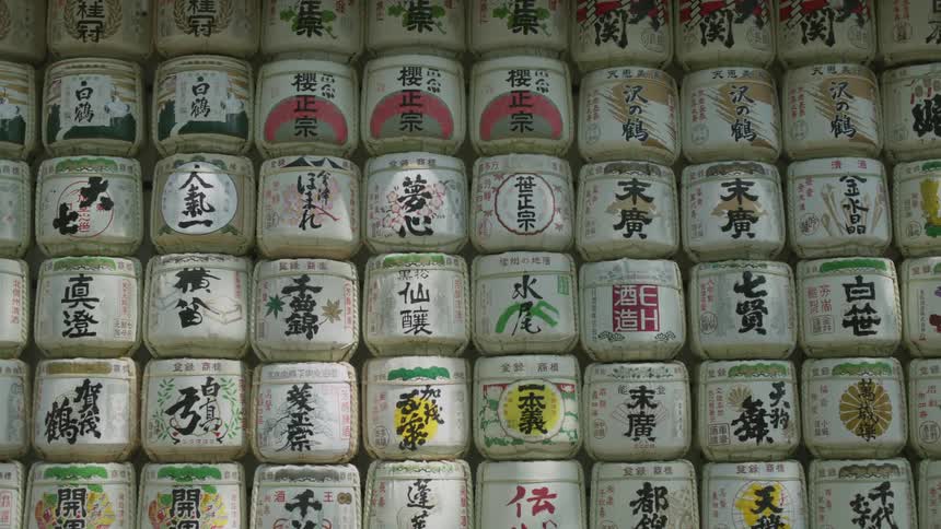 Stacks of merchandise with chinese characters
