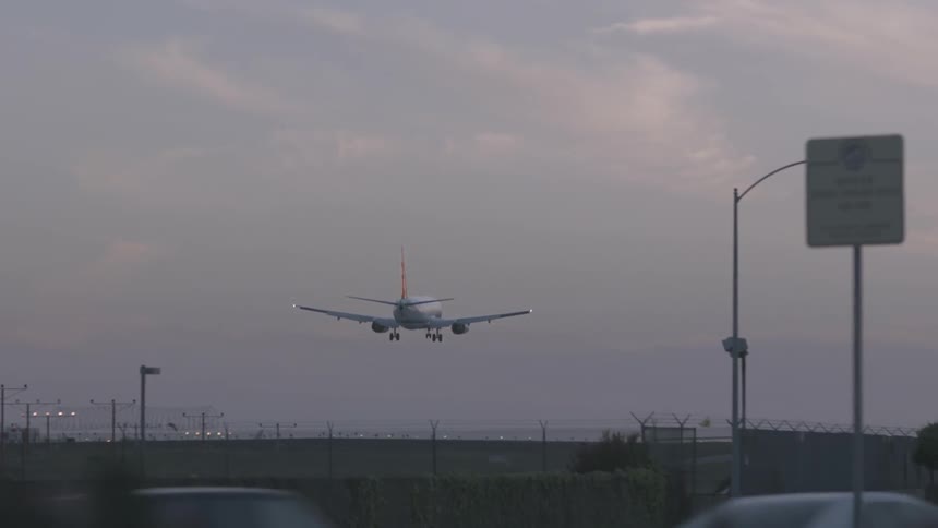An airplane landing