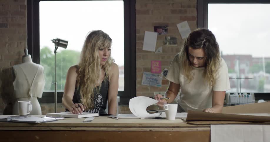 Two women working in an office