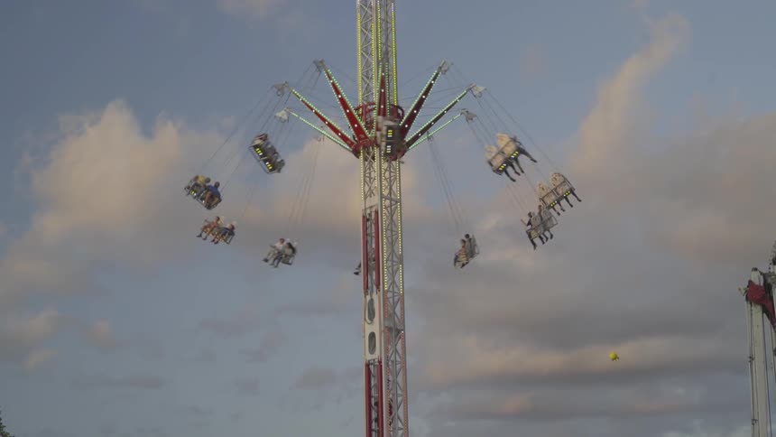 High swings turning in the air at a carnival