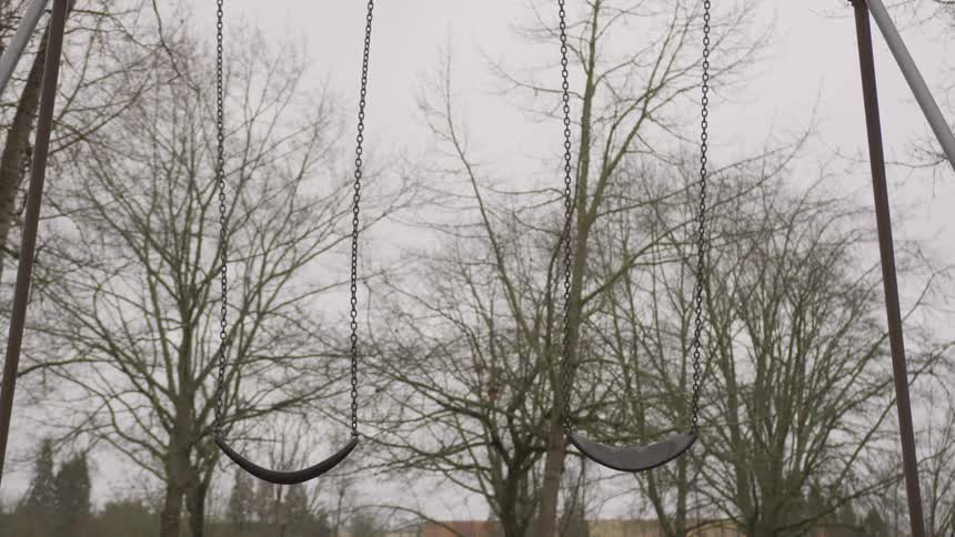 Wind is blowing the swing sets
