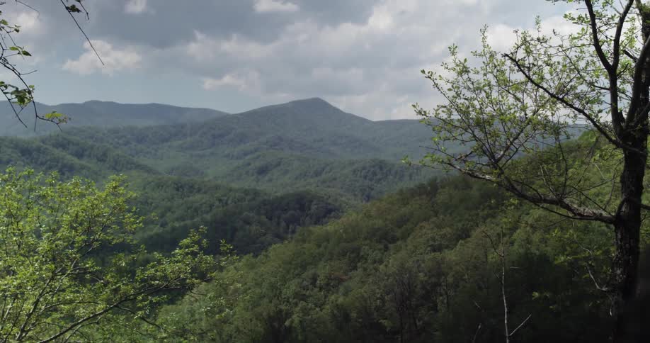 Aerial view of a mountain range