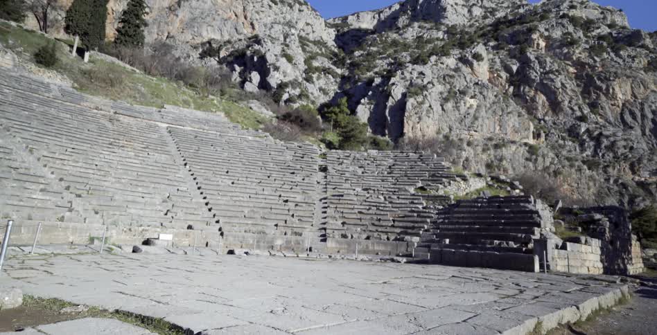 Seats and stage of an ancient amphitheater