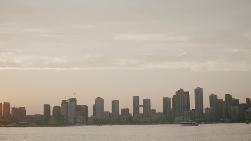 Faraway shot of a skyline