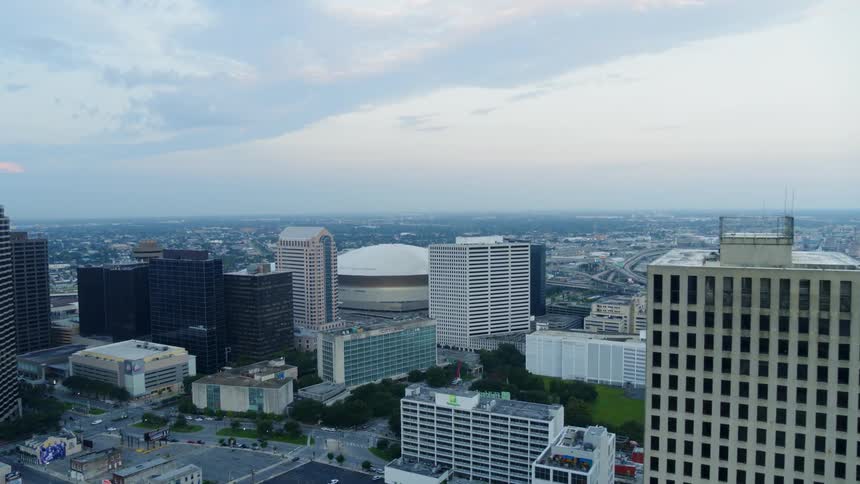 View of a large cities downtown area