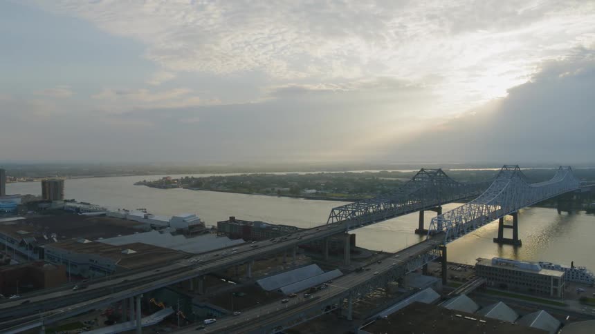 Bridges in front of a skyline