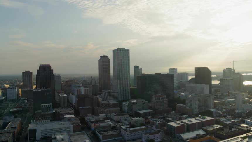Aerial view of a city's skyline