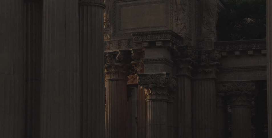 Columns on the exterior of a building