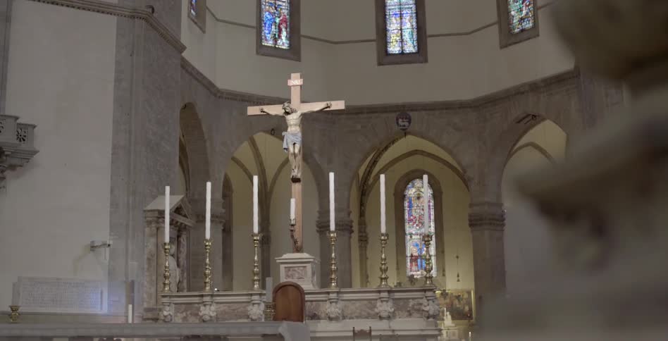 Altar and crucifix in a church