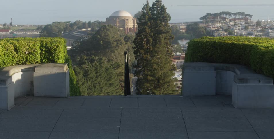 Slow movement towards a set of stairs