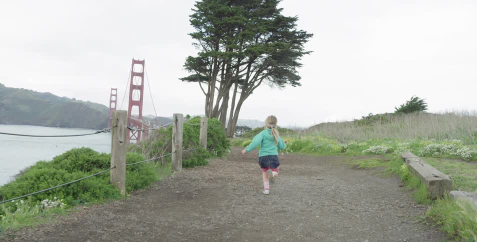 Little girl running