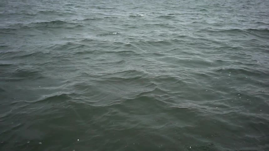 Ocean waves roll and splash on the open sea