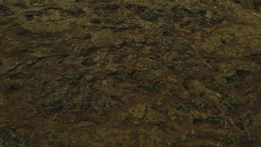 Uneven green and brown terrain