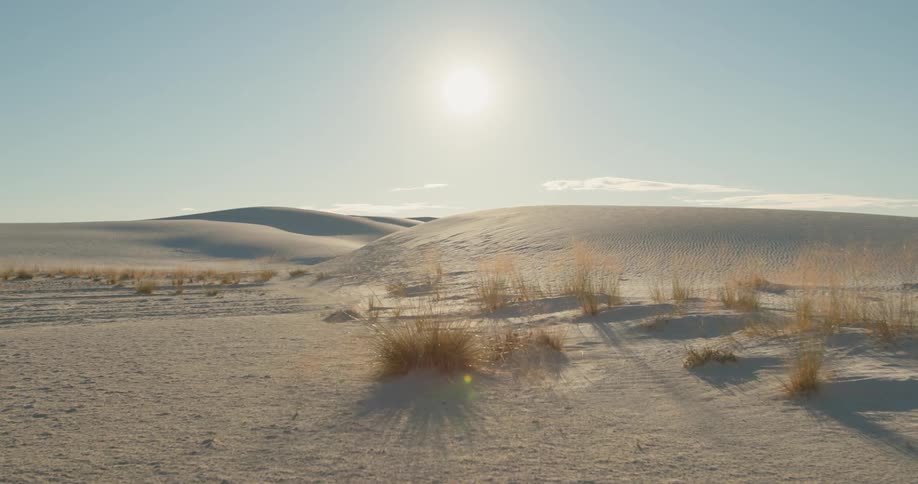 The sky is high in the horizon in a desert area