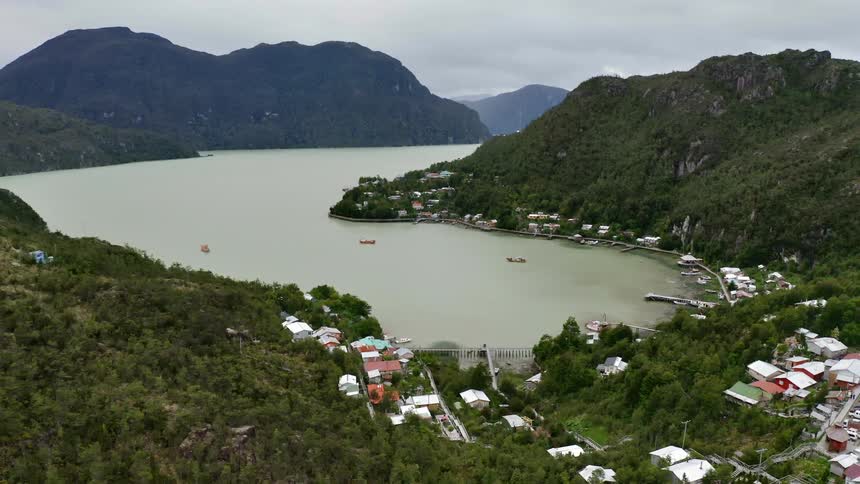 Lake near rural community