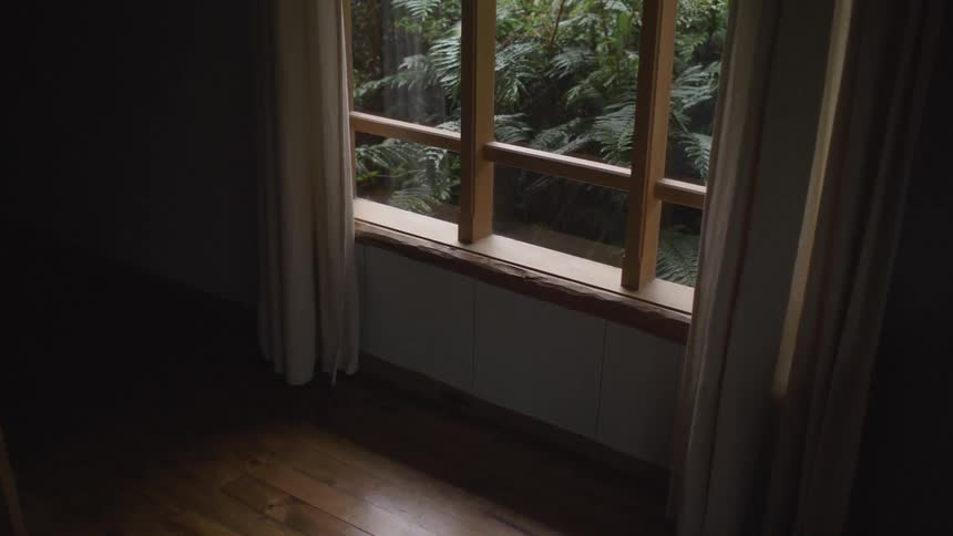 Sunlight comes into darkened room via a window