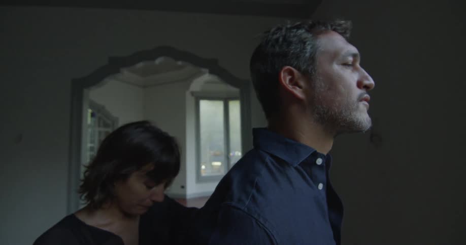 Man and woman talking