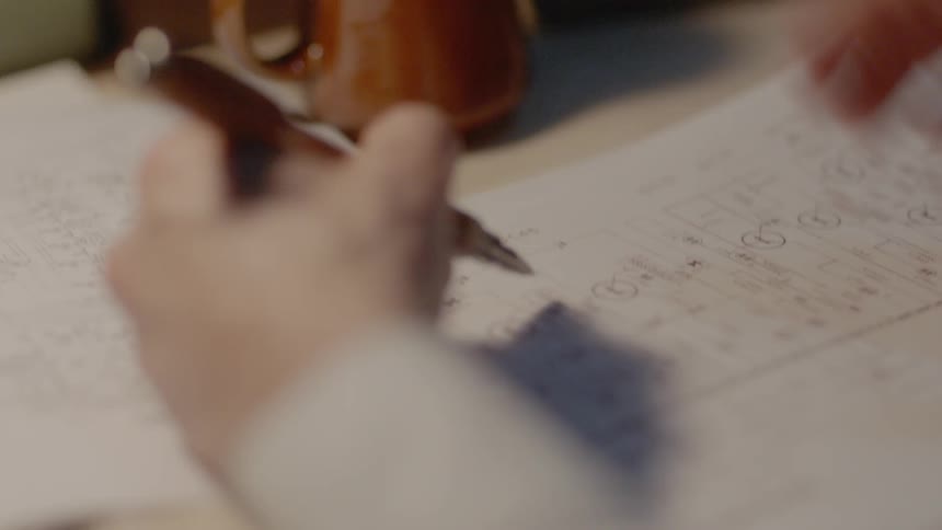 A person working at a desk