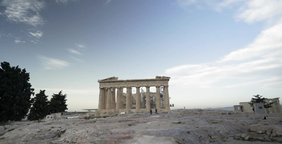 Woman Traveling Through Greece And Italy