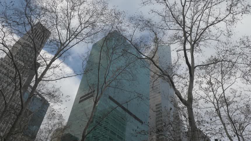 Buildings in a downtown area are displayed