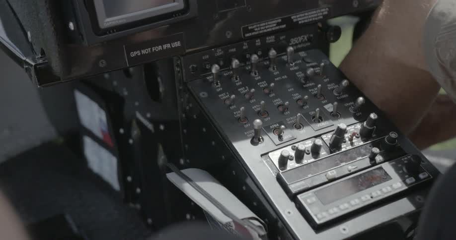 Knobs and switches on a control panel