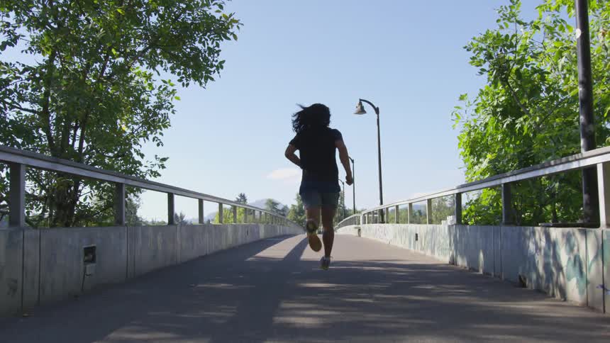 A man running along a path