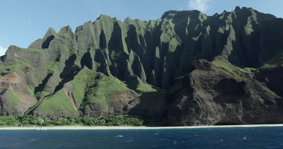 Grassy cliffs on a ocean beach