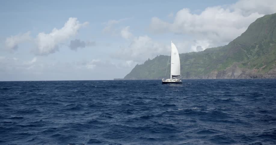 A sailboat in the ocean