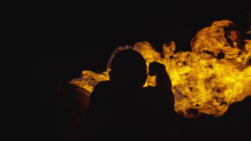 Person watching fire