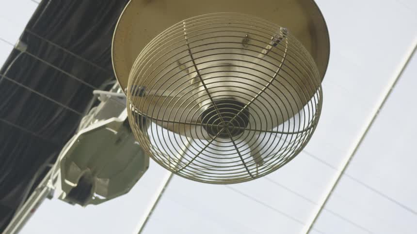 A fan spinning outside
