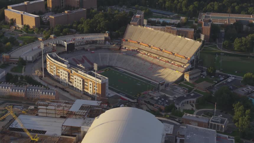 Aerial view of a football stadium