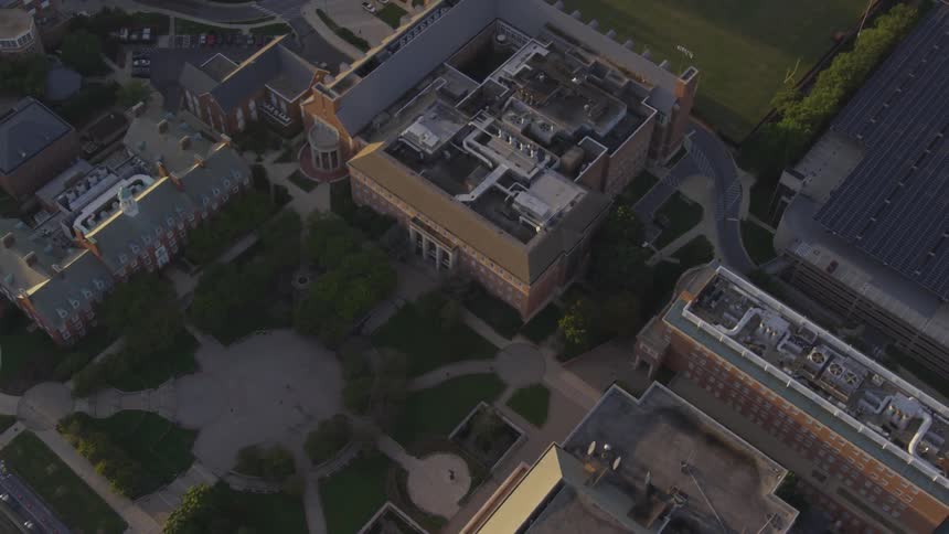Aerial view of an university campus