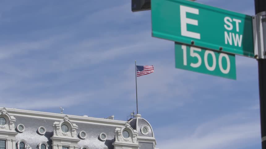 An american flag on top of a building